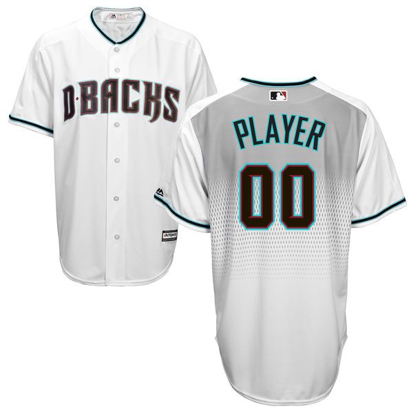 Men Arizona Diamondbacks Majestic White Capri Cool Base Custom MLB Jersey->customized mlb jersey->Custom Jersey
